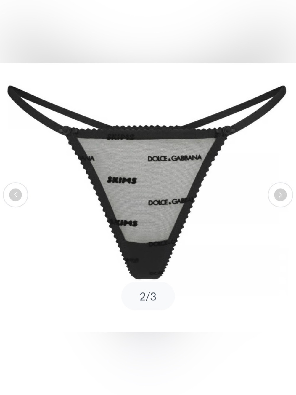 Skims x Dolce & Gabbana Ultra Fine Mesh Logo String Thong